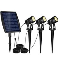 3 x LED Spotlights Powered Solar Garden Lights Outdoor Waterproof (Warm White) thumbnail