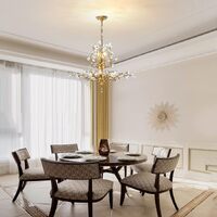 Crystal Chandelier Vintage, 8 Lights, Gold thumbnail