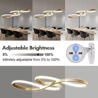LED Modern Chandelier, Musical Note, Dimmable Pendant, Gold thumbnail