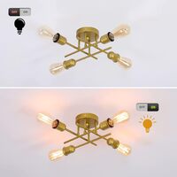 Modern Industrial Chandelier, 4 Light, Gold thumbnail