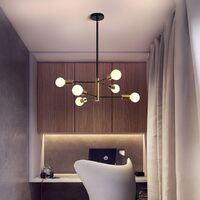Sputnik Chandelier Modern Industrial, 6-Light , Black & Gold thumbnail