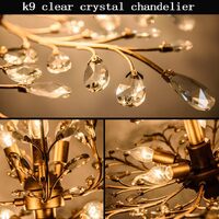 Crystal Chandelier Vintage, 3 Lights, Gold thumbnail