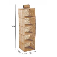 5 Tier Shelf Hanging Closet Organizer and Storage for Clothes (Beige) thumbnail