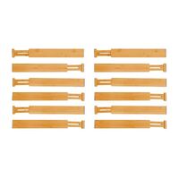 12 Pack Bamboo Adjustable Kitchen Drawer Dividers (Large, 44-55 cm) thumbnail