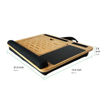 CARLA HOME Bamboo Laptop Lap Desk with Cushion, Angle Adjustable and Sleeve Case Bag for Office and Home thumbnail