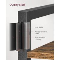 Small 6-Tier Industrial Bookshelf, Rustic Brown, Black thumbnail