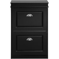 Shoe Cabinet 2 Drawers Storage Cupboard Black thumbnail