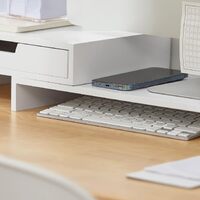 White Monitor Stand with Drawers thumbnail