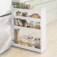 Slimline Rolling Storage Shelf, White thumbnail