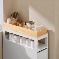 Storage Cart Narrow Cabinet Wheels Tray Drawers thumbnail
