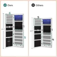 Jewelry Cabinet LED Lights, Mirror Organizer, Rustic Brown thumbnail