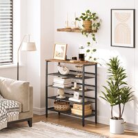 5-Tier Shoe Rack, Industrial Shoe Organizer Storage Bench thumbnail