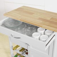 Kitchen Trolley with Wine Racks, Portable Workbench and Serving Cart for Bar or Dining thumbnail