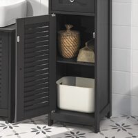 Freestanding Tall Bathroom Cabinet 170 x 32 x 30 cm (Black) thumbnail