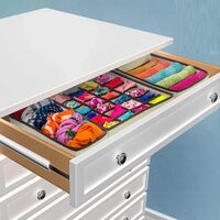 4 Pack Foldable Drawer Dividers Storage Boxes (Black) thumbnail