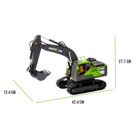 1:18 Scale 13-Channel Alloy Remote Control Excavator Construction Vehicle with Lights, Sound and Steam thumbnail