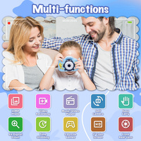 Kids Digital Dual Lens Camera, 4x Zoom and HD Video Recording (Blue) thumbnail