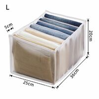 2PCS 7 Grids Mesh Foldable Clothes Storage Jeans Pants Organizer Clothes Organizer 36X25X20CM thumbnail