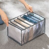 2PCS 7 Grids Mesh Foldable Clothes Storage Jeans Pants Organizer Clothes Organizer 36X17X12CM thumbnail