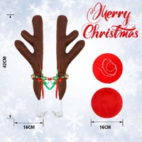 Reindeer Car Antlers and Nose Decoration Set Xmas Jingle Bells 20 sets thumbnail