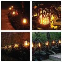 96 LED Bulbs Torch Solar Garden Outdoor Flame Dancing Flickering Light Auto Lamp thumbnail