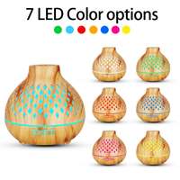 Essential Oil Aroma Diffuser and Remote - 400ml Hollowed Wood Mist Humidifier thumbnail