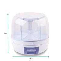 6 Grid Rotating Food Grain Dispenser 3.6L - Compartment Storage Container thumbnail