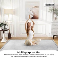 Kitchee Kids Foam Floor Play Mat 200x200cm – Padded Thick Soft Tatami Style Grey thumbnail