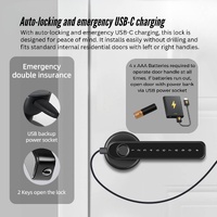 Tooleroo Digital Smart Door Lock Handle - 5in1 Keypad Home Entry Security System thumbnail