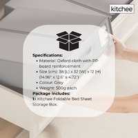 1x Kitchee Foldable Bed Sheet Storage Box – Linen & Closet Organiser Grey thumbnail
