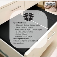 1x Kitchee Foldable Bed Sheet Storage Box – Linen & Closet Organiser Black thumbnail