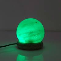 USB Colour Changing Salt Himalayan Lamp - Ball Sphere Shape Pink Rock LED Light thumbnail