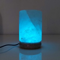 USB Colour Changing Salt Himalayan Lamp - Cylinder Shape Pink Rock LED Light thumbnail