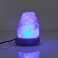 USB Colour Changing Salt Himalayan Lamp - Natural Shape Pink Rock LED Light thumbnail
