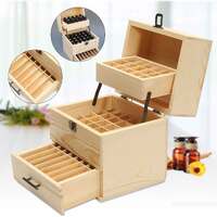 59 Slots Essential Oils Storage Box - Wooden 3-Tier Bottle Holder thumbnail