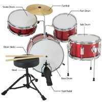 Karrera Children's 4pc Drum Kit - Red thumbnail