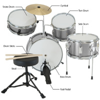 Karrera Childrens 4pc Drum Kit - Silver thumbnail