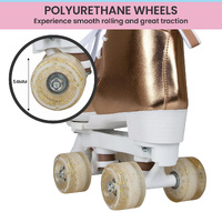 Circle Society Adjustable Quad Kids Roller Skates In Metallic Rose Gold thumbnail