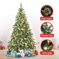 Christabelle 1.2m Pre Lit LED Christmas Tree Decor with Pine Cones Xmas Decorations thumbnail