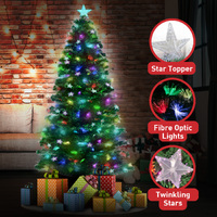 Christabelle 1.5m Enchanted Pre Lit Fibre Optic Christmas Tree Stars Xmas Decor thumbnail