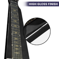 Karrera 29in 6-String Lap Steel Hawaiian Guitar - Black thumbnail