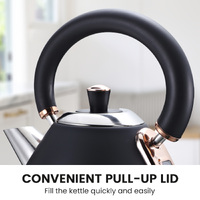 Pronti Rose Trim Collection Toaster & Kettle Bundle - Black thumbnail