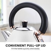 Pronti Rose Trim Collection Toaster & Kettle Bundle - White thumbnail