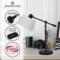 Sarantino Adjustable Metal Table Lamp In Black thumbnail