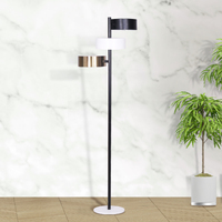 Sarantino Metal Floor Lamp with 3 Swirl Shades thumbnail
