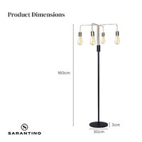 Sarantino Modern Exposed Bulb 4-Arm Industrial Light Floor Lamp thumbnail