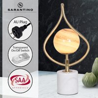 Sarantino Sculptural Orange Glass Table Lamp With White Marble Base thumbnail