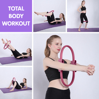 Powertrain Pilates Ring Band Yoga Home Workout Exercise Band Pink thumbnail