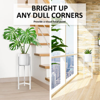 Plant Stand 65cm Planter Shelf Rack Display Steel 1 Tier WHITE thumbnail