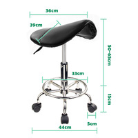 Swivel Salon Barber Stool Chair Saddle Type BLACK thumbnail